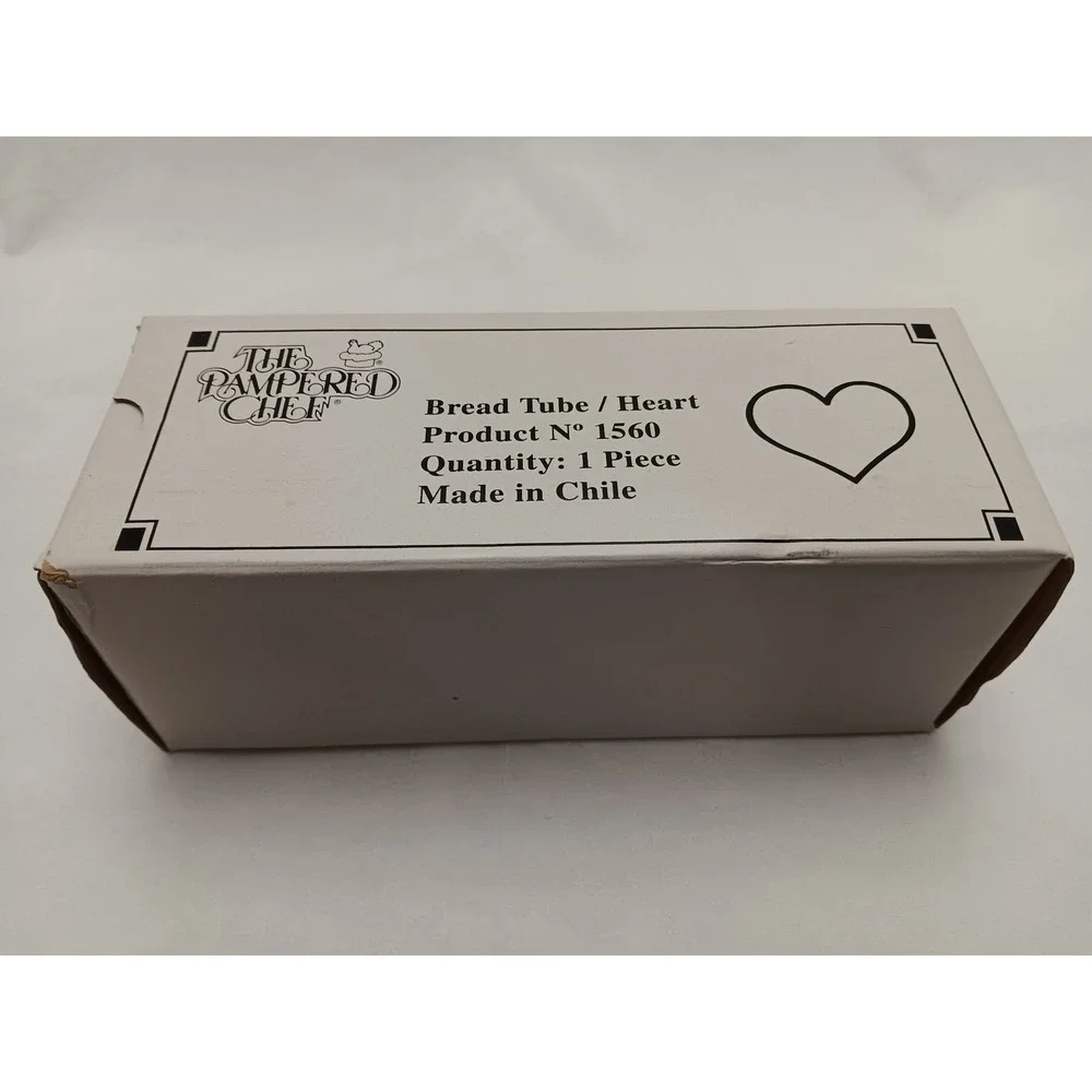 The Pampered Chef Heart Bread Tube 1560 Silver Stainless Steel Baking Pan New